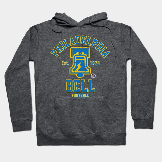 Distressed Philadelphia Bell Football Hoodie by Tee Arcade